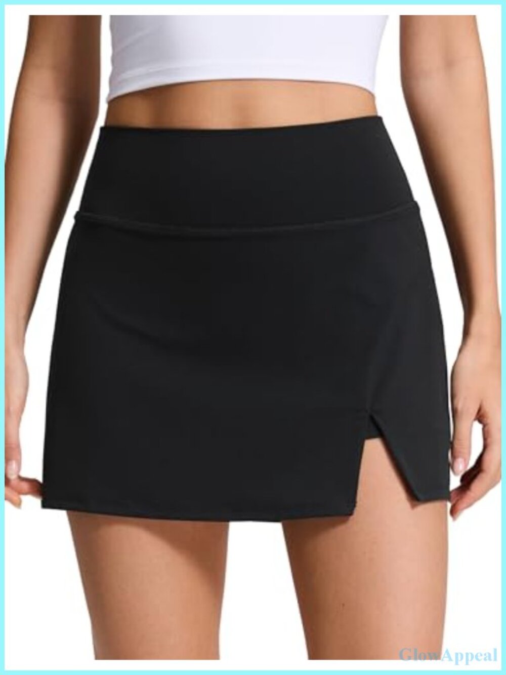 High Waisted Front Slit Golf Skirt with Pockets